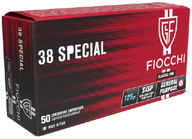 Fiocchi Classic 38 S&W Special 125 gr SJSP .38 Special