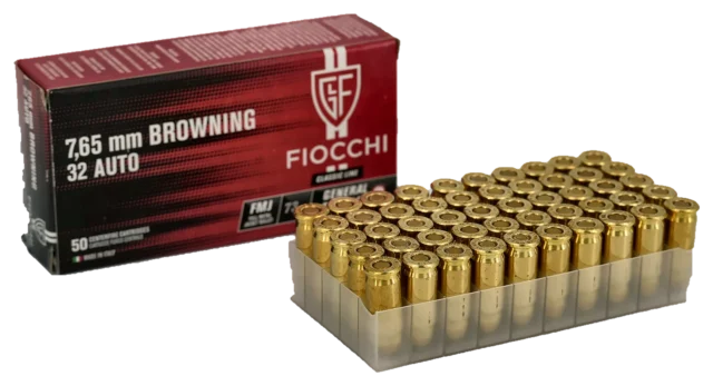 Fiocchi 7,65 mm Browning (.32 Auto) FMJ 73 gr – caja 50