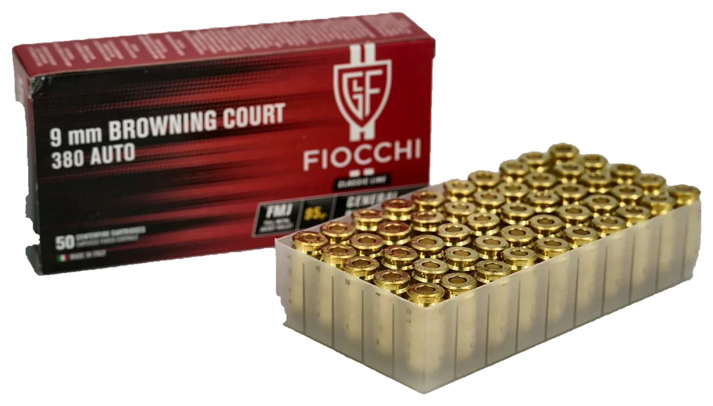 Fiocchi 9 mm Browning Court (.380 ACP) FMJ 95 gr – caja 50