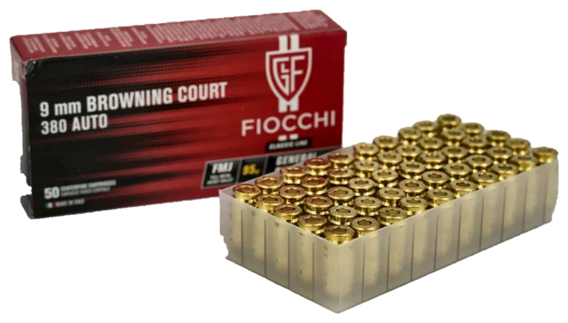 Fiocchi 9 mm Browning Court (.380 ACP) FMJ 95 gr – caja 50